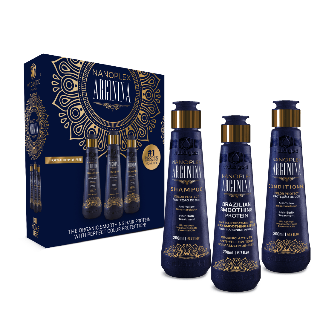 Nanoplex Arginina™ Hair Straightening Intro Set 200ml (6.7 fl.oz) - Vitta Gold™ Global